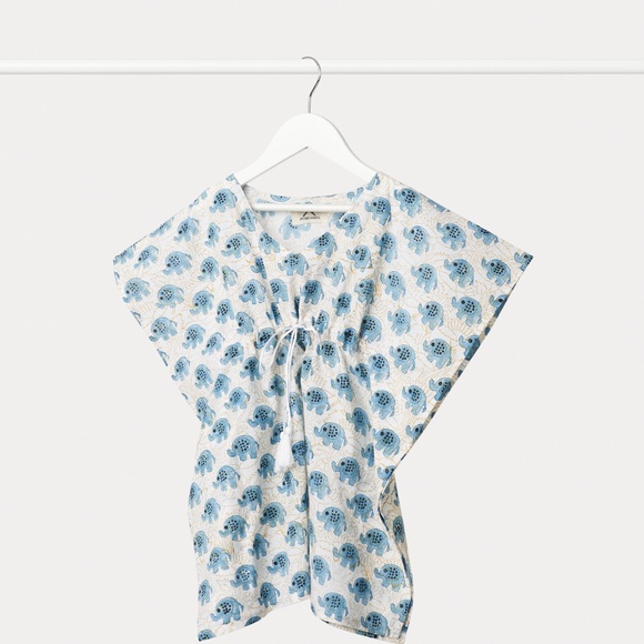 Girls Cotton Kaftan Dress | Hand Block Print | 18M–6Y | Organic 100% Cotton - Picture 3 of 3